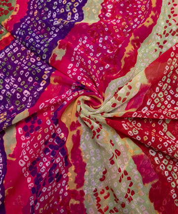 printed georgette saree fabric material